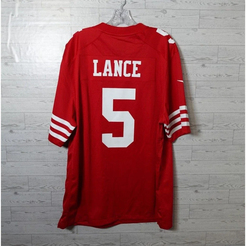 Trey Lance #5 San Francisco 49ers Nike Red Jersey Size XL On Field NFL